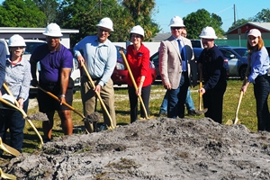 Evans Center ground break FCLF staff