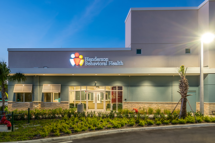 Henderson Behavioral Health exterior at dusk