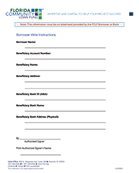 FCLF Current Borrower Wire Instructions